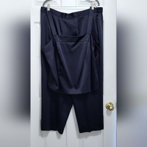 Elegant set Navy Women's Satin Pant N Top Set . Will Not dissapoint!!